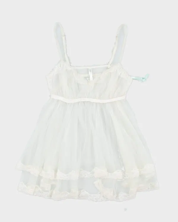 Y2k 00s Victoria's Secret White Mesh Cami - S sold by Rokit
