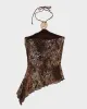 Y2k 00s Le Chateau Animal Print Halter Top - S sold by Rokit