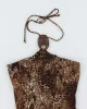 Y2k 00s Le Chateau Animal Print Halter Top - S sold by Rokit