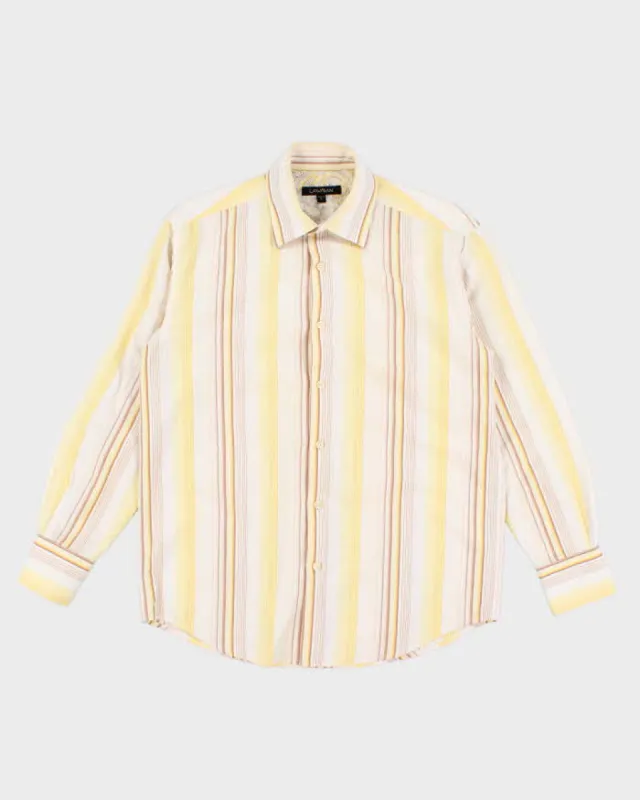 90s Vintage Men's Yellow Stripped Shirt - S sold by Rokit