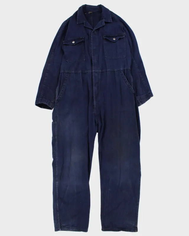 Vintage 1940's Lybro  Blue Workwear Boiler Jumpsuit - L sold by Rokit