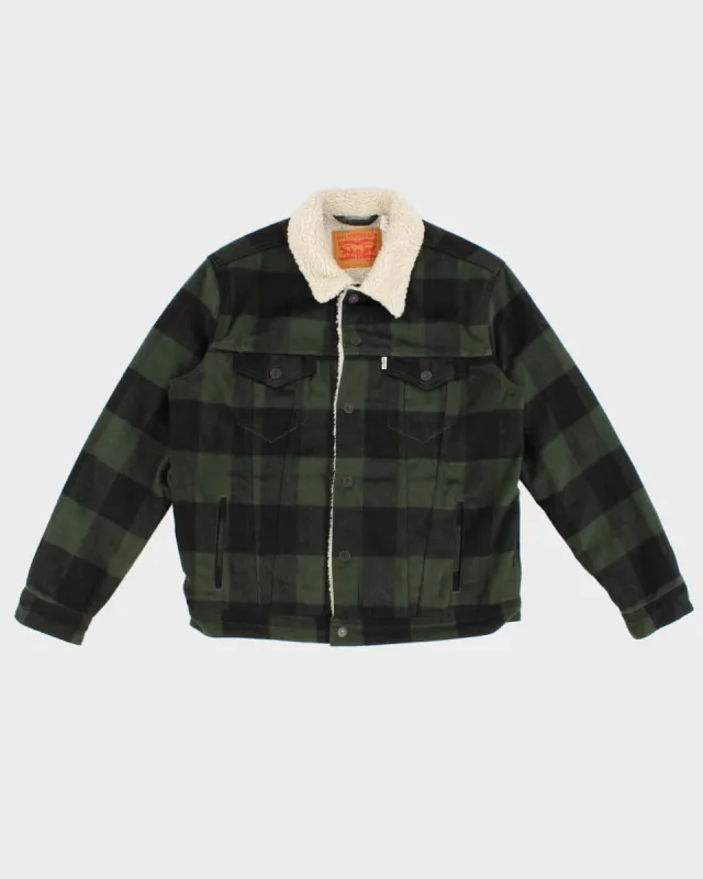 Levi's White Tab Sherpa Lined Plaid Jacket - L made by Levi's