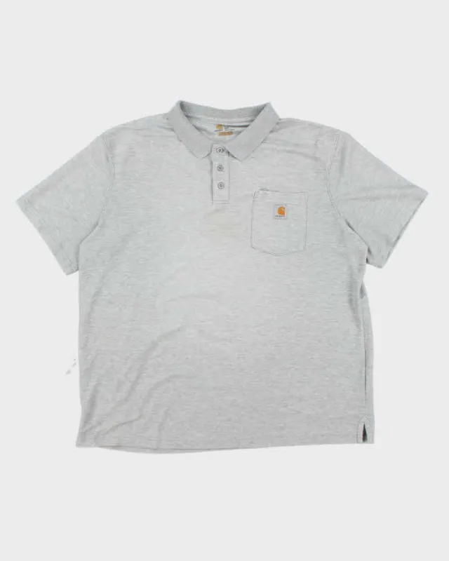Carhartt Grey Polo Shirt - XXL sold by Rokit