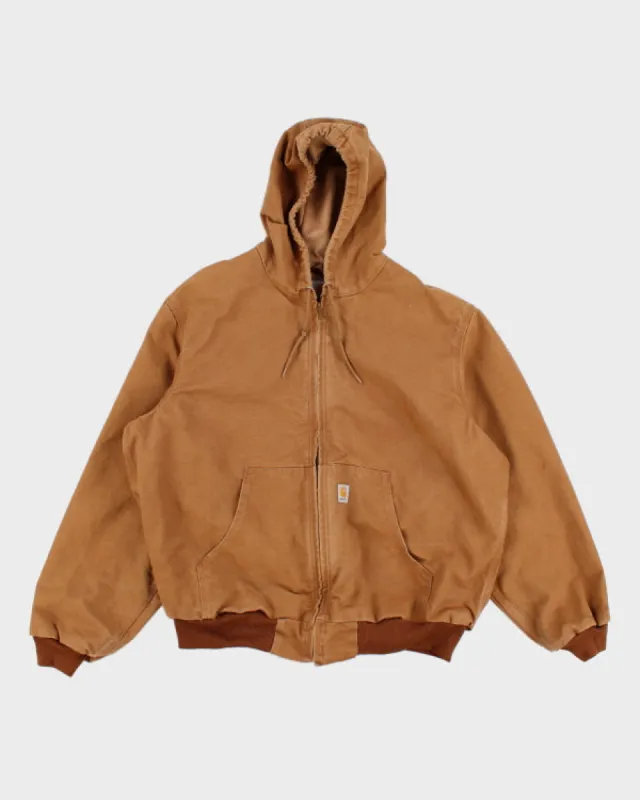 Mens Beige Carhartt Canvas Hooded Jacket - XL sold by Rokit