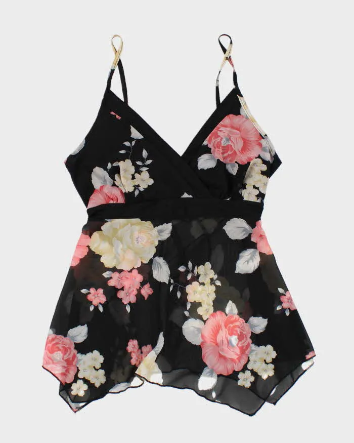 Vintage Y2k 00s Mesh Floral Cami - L sold by Rokit