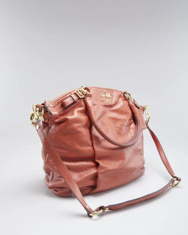 Vintage Orange Leather Coach hand Bag sold by Rokit