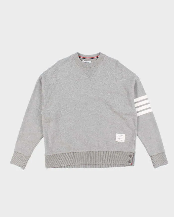 Mens Grey Thom Browne Classic Stripes Sweatshirt - L sold by Rokit