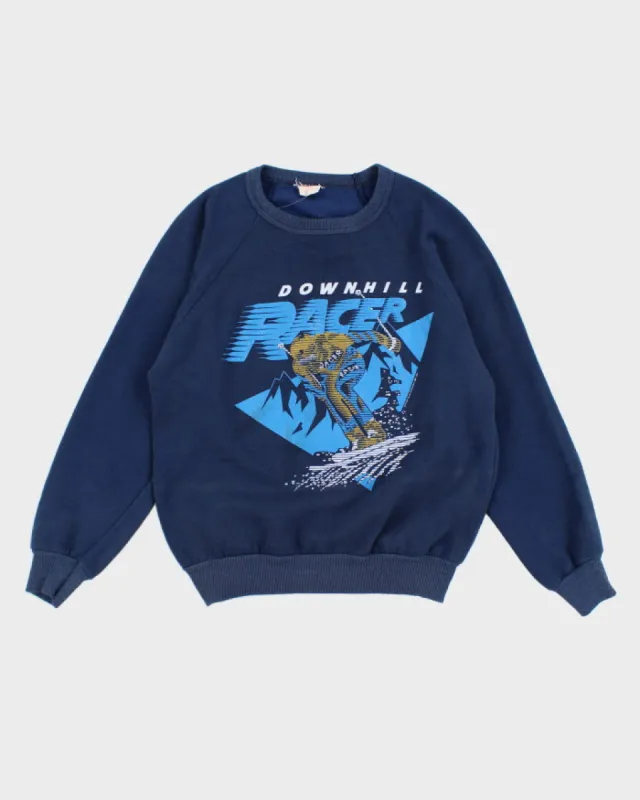 Vintage 80's Downhill Racer Sweatshirt - M made by Rokit