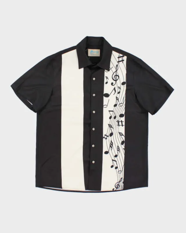 00s Music Notes Short Sleeve Shirt - M sold by Rokit
