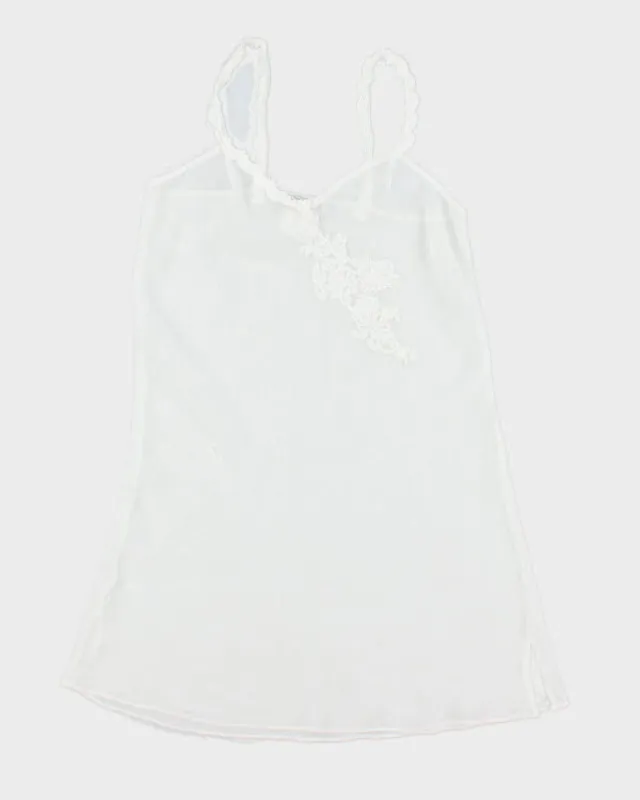 Vintage 90s White Sheer Slip Dress - M sold by Rokit
