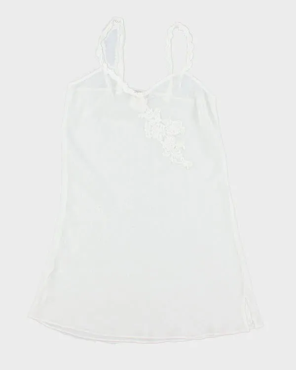 Vintage 90s White Sheer Slip Dress - M sold by Rokit