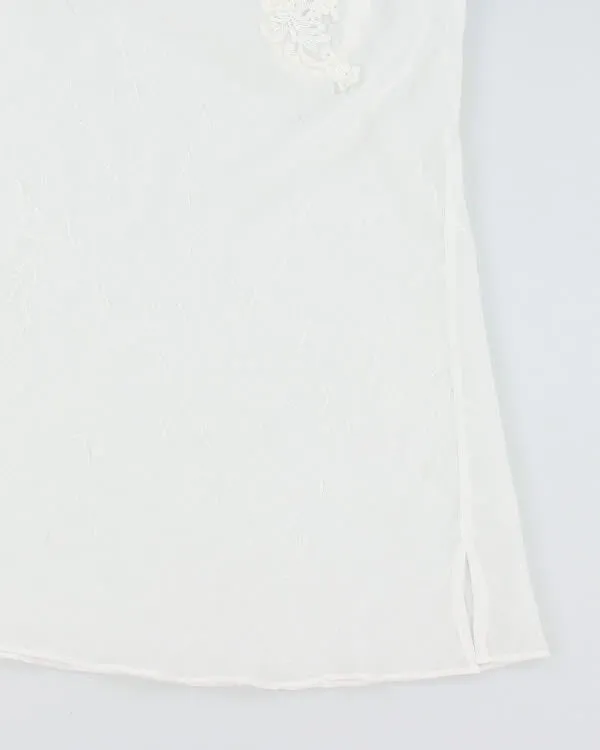 Vintage 90s White Sheer Slip Dress - M sold by Rokit product image thumbnail 4