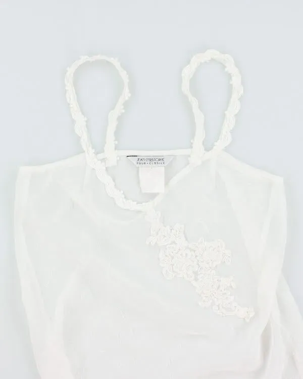 Vintage 90s White Sheer Slip Dress - M sold by Rokit product image thumbnail 3