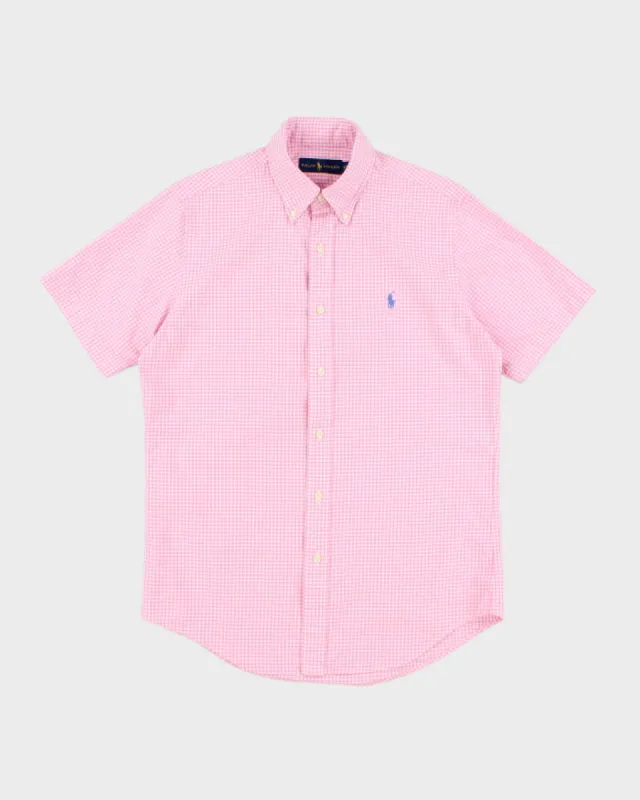 Men's Pink Gingham Ralph Lauren Button Up Shirt - S sold by Rokit