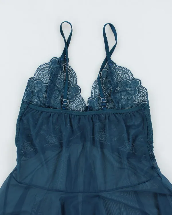 Y2k 00s Turquoise Handkerchief Hem Cami - S sold by Rokit product image thumbnail 4