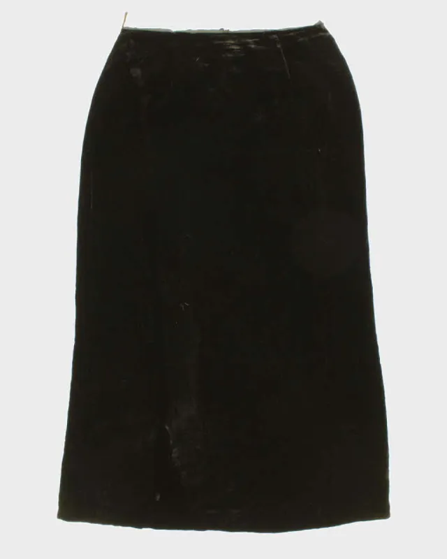 Vintage Woman's Black Velvet Maxi Skirt - W30 sold by Rokit