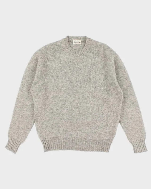 Men's Grey Wool Knit Sweater - L sold by Rokit