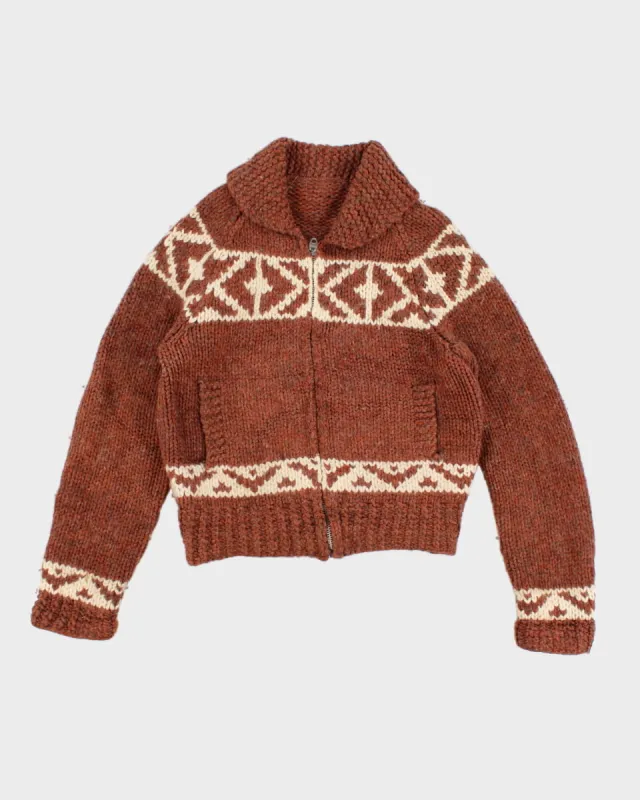Vintage Chunky Knit Zip Up Jumper - L sold by Rokit