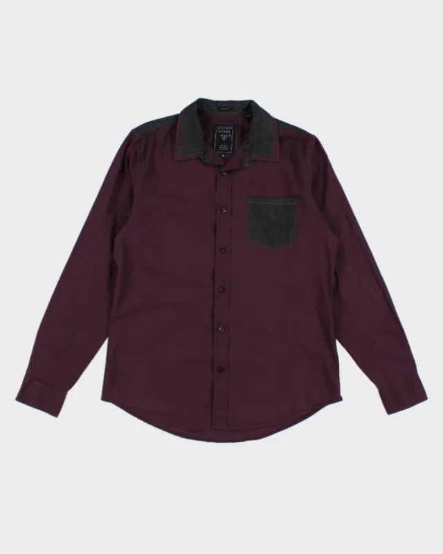 Y2K 00s Guess Purple Shirt - M made by Guess