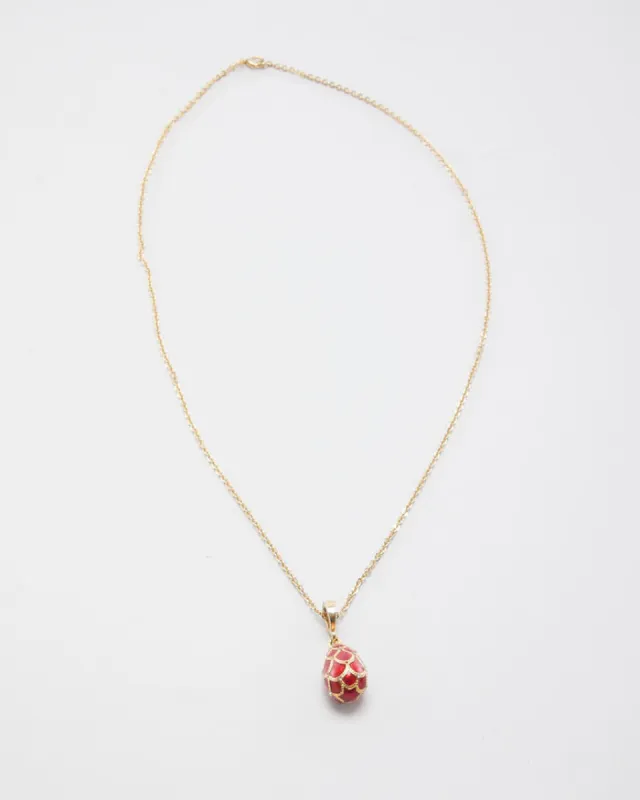Vintage Red Egg Necklace sold by Rokit