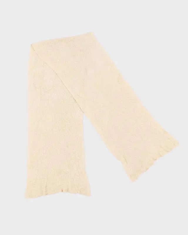 Cream Woven Light weight Scarf sold by Rokit