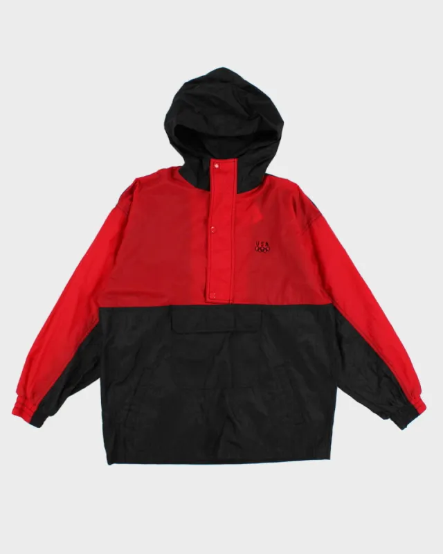 Vintage 90s USA Olympics Nylon Hooded Pull Over - M/L sold by Rokit