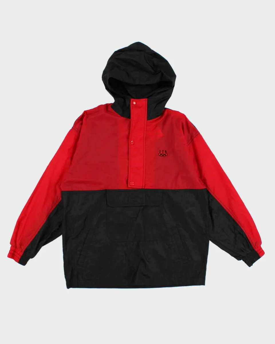 Vintage 90s USA Olympics Nylon Hooded Pull Over - M/L sold by Rokit
