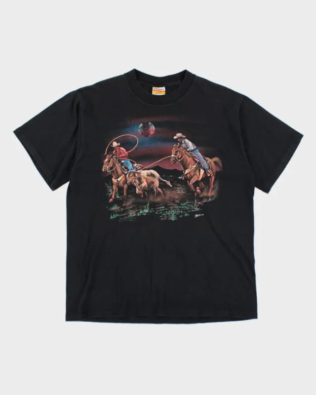 Vintage 80's Single Stitch Cowboy T-Shirt - XL sold by Rokit
