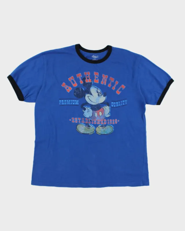 Disney Blue Mickey Mouse T-Shirt - XL sold by Rokit