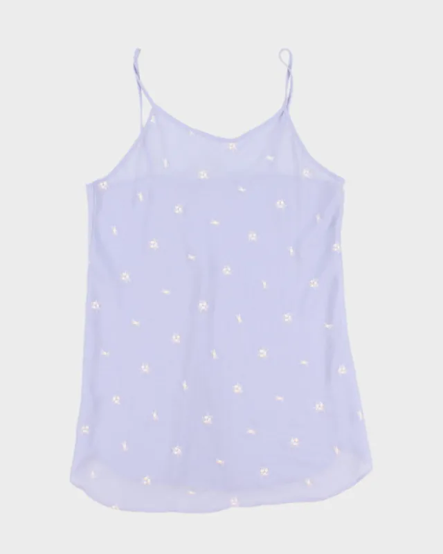 Woman's Purple Floral Embroiled Slip Dress - M sold by Rokit
