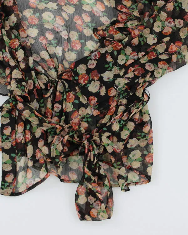 Vintage 00s Ralph Lauren Floral Mesh Wrap Shirt - M sold by Rokit product image thumbnail 4