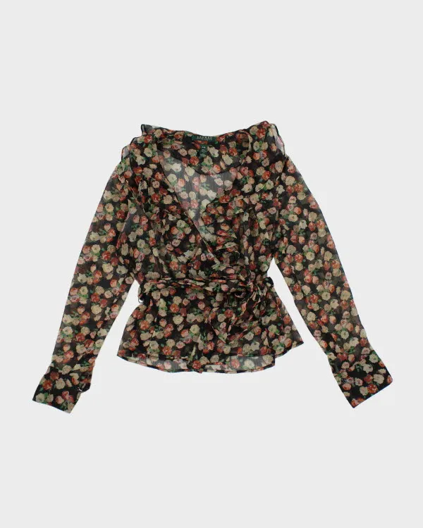 Vintage 00s Ralph Lauren Floral Mesh Wrap Shirt - M sold by Rokit