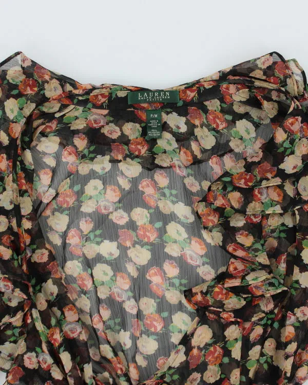 Vintage 00s Ralph Lauren Floral Mesh Wrap Shirt - M sold by Rokit product image thumbnail 3