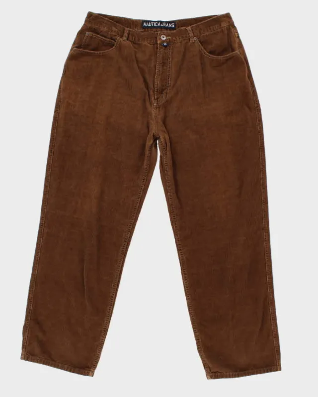 Y2K 00s Nautica Brown Corduroy Trousers - W36 L30 sold by Rokit