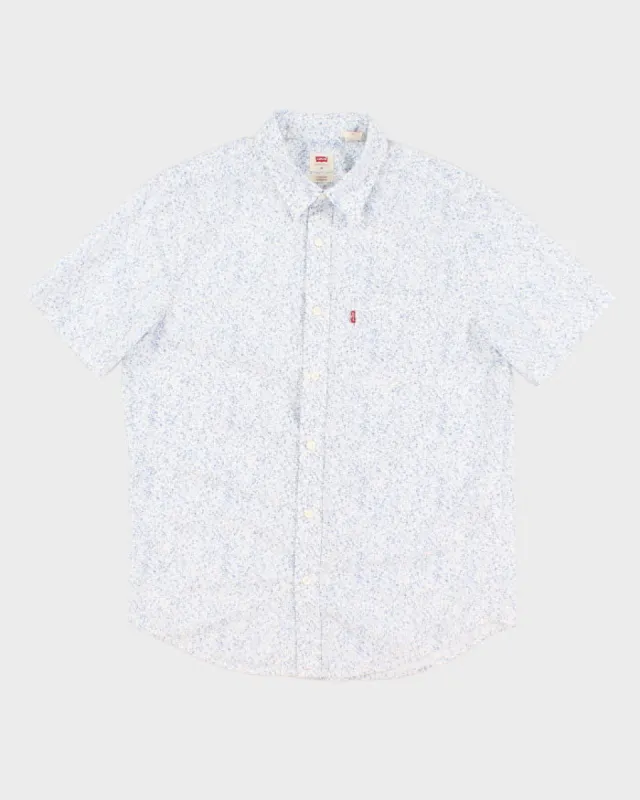 Men's Levi's Blue Patterned Button Up Shirt - XL sold by Rokit