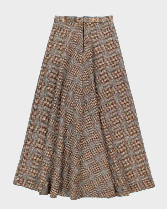 Vintage 1970s Blue Plaid Wool Maxi Skirt - S sold by Rokit product image thumbnail 2