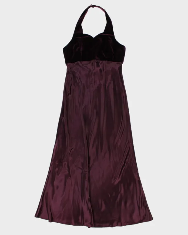 Vintage 90s Bijaun Darling Halter Neck Purple Dress - M sold by Rokit