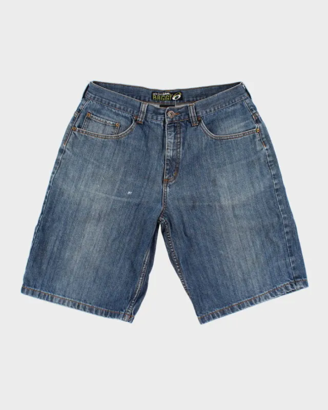 Vintage Anchor Blue Baggy Jean Shorts - W34 sold by Rokit