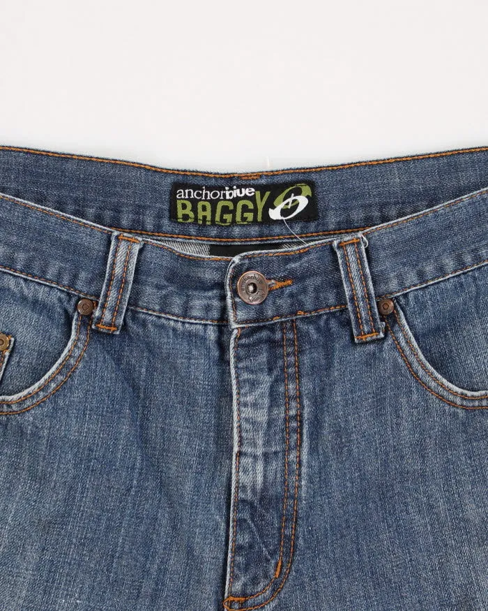 Vintage Anchor Blue Baggy Jean Shorts - W34 sold by Rokit product image thumbnail 3