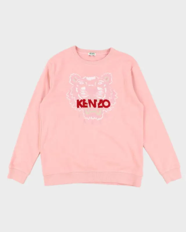 Womens Pink Kenzo Classic Tiger Embroidered Sweatshirt - S sold by Rokit