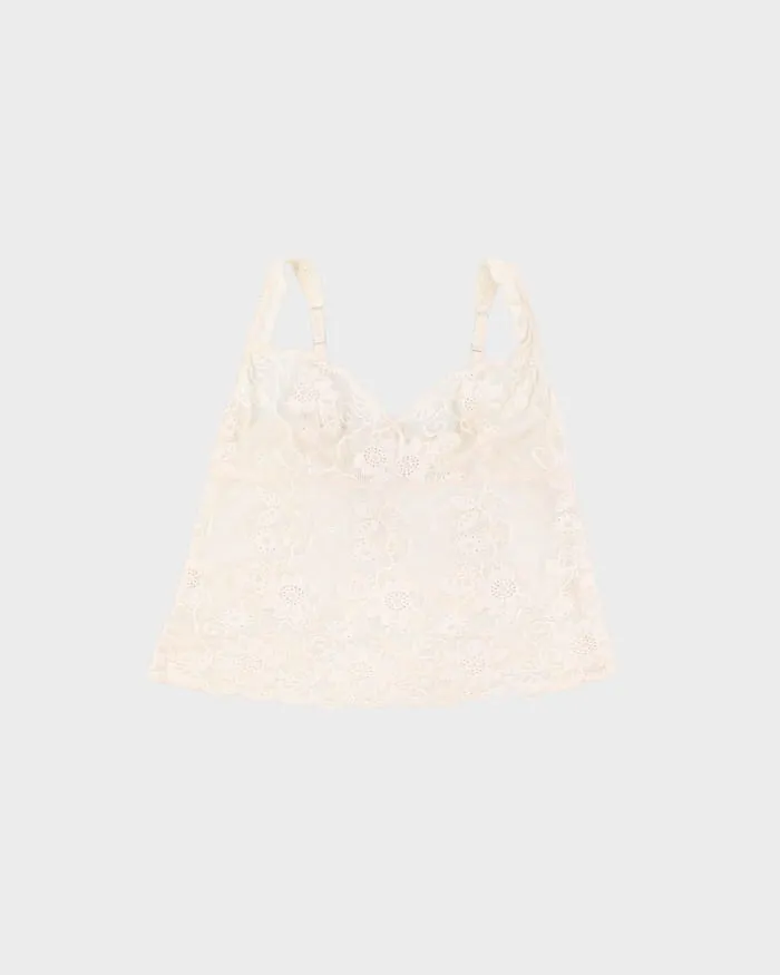 Vintage 90s Arianne White Lace Cami - S sold by Rokit