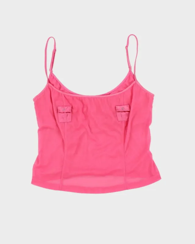 Y2k 00s La Senza Pink Mesh Cami - L sold by Rokit
