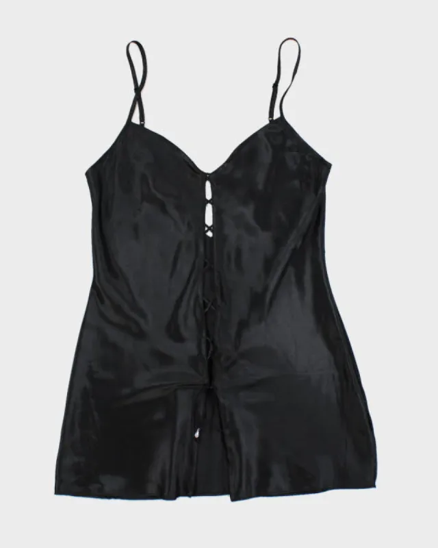 Y2K 00s La Senza Lace-up Slip - S sold by Rokit
