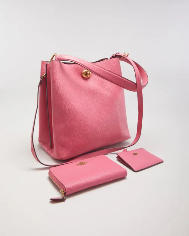 Coach Charlie Bucket Bag Pink With Matching Purse And Card Holder sold by Rokit