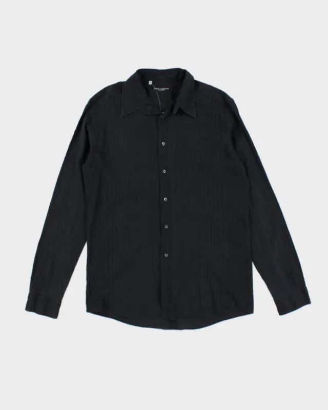 Dolce & Gabbana Black Textured Shirt - M sold by Rokit
