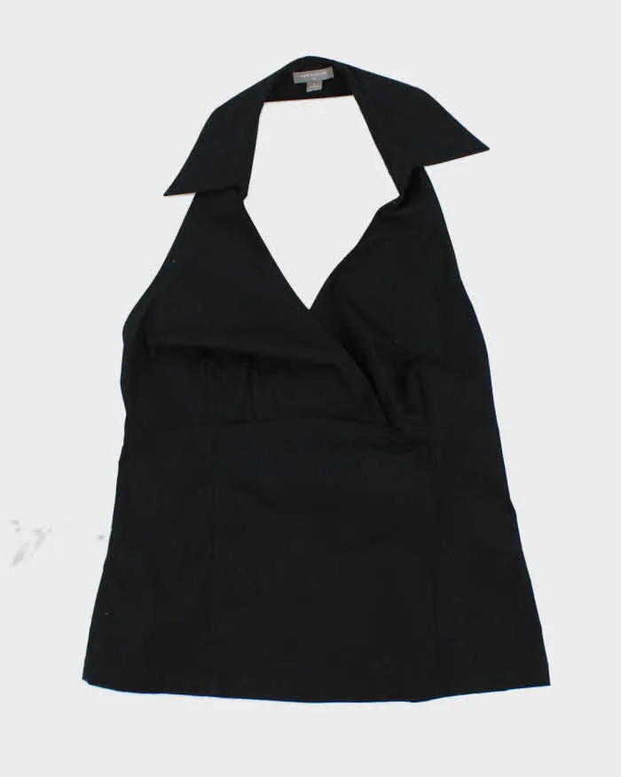 Vintage Y2k 00s Ann Taylor Black Halter Neck Collar Top - M sold by Rokit
