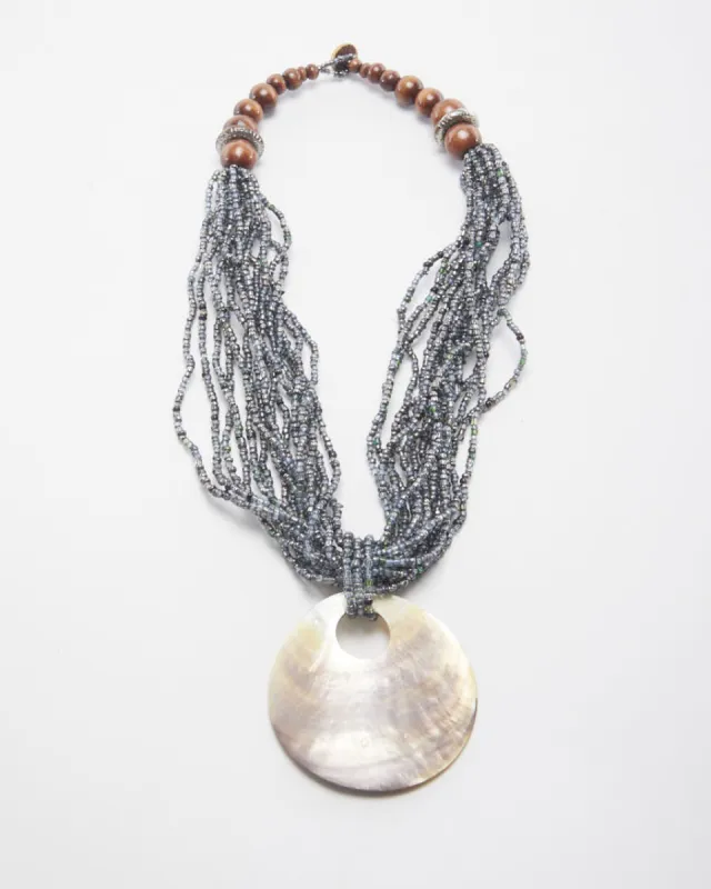 Vintage Mother of Pearl Shell Beaded Necklace sold by Rokit