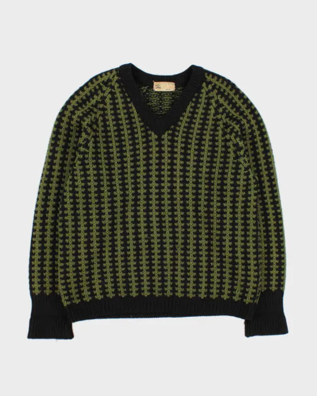 Vintage Men's Green Chunky Knit Wool Sweater - L sold by Rokit