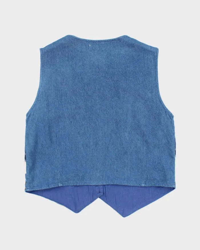 Vintage Denim Embroidered Waistcoat - M sold by Rokit product image thumbnail 2