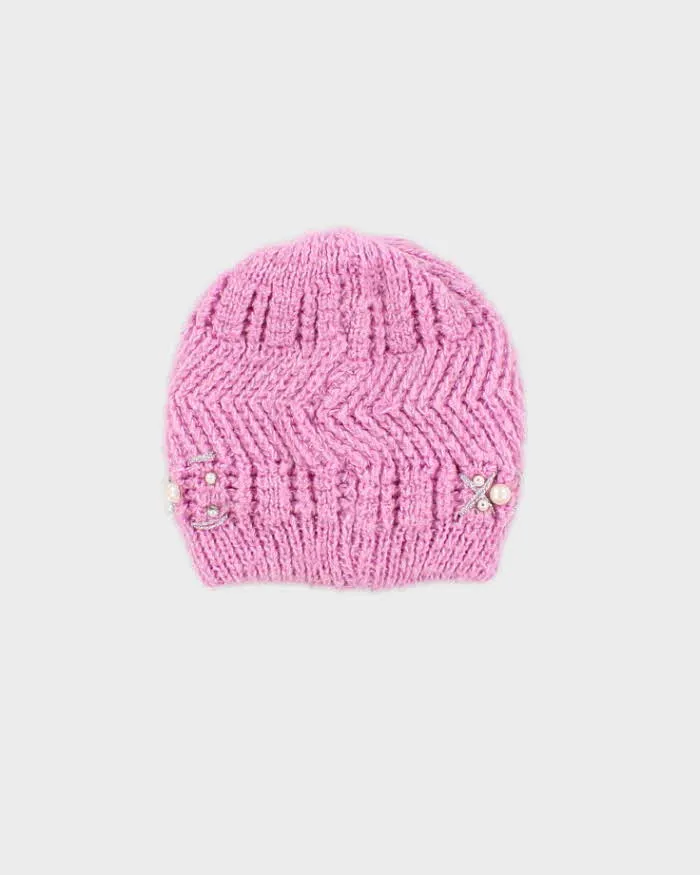 Unisex Pink Hand Knit Beanie - O/S sold by Rokit product image thumbnail 2